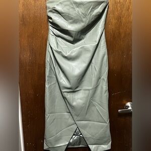 Crescent Strapless Dress in Sage